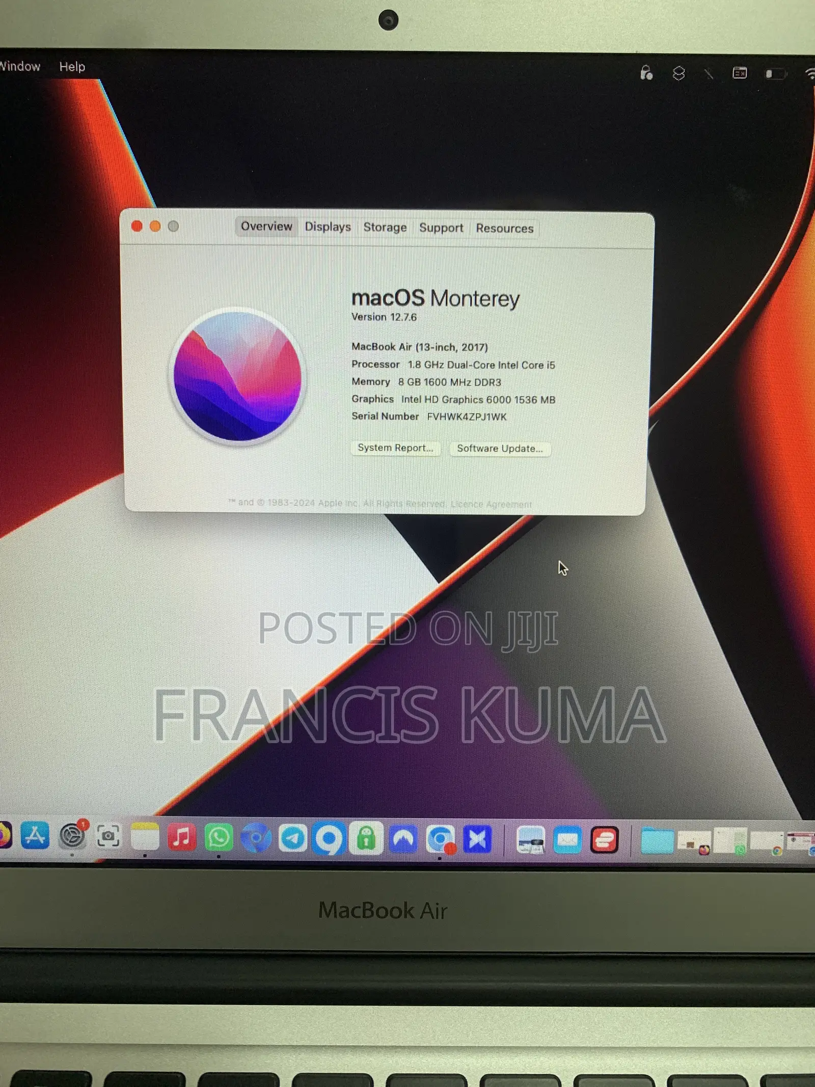 Laptop Apple MacBook Pro 2017 8GB Intel Core i5 SSD 256GB