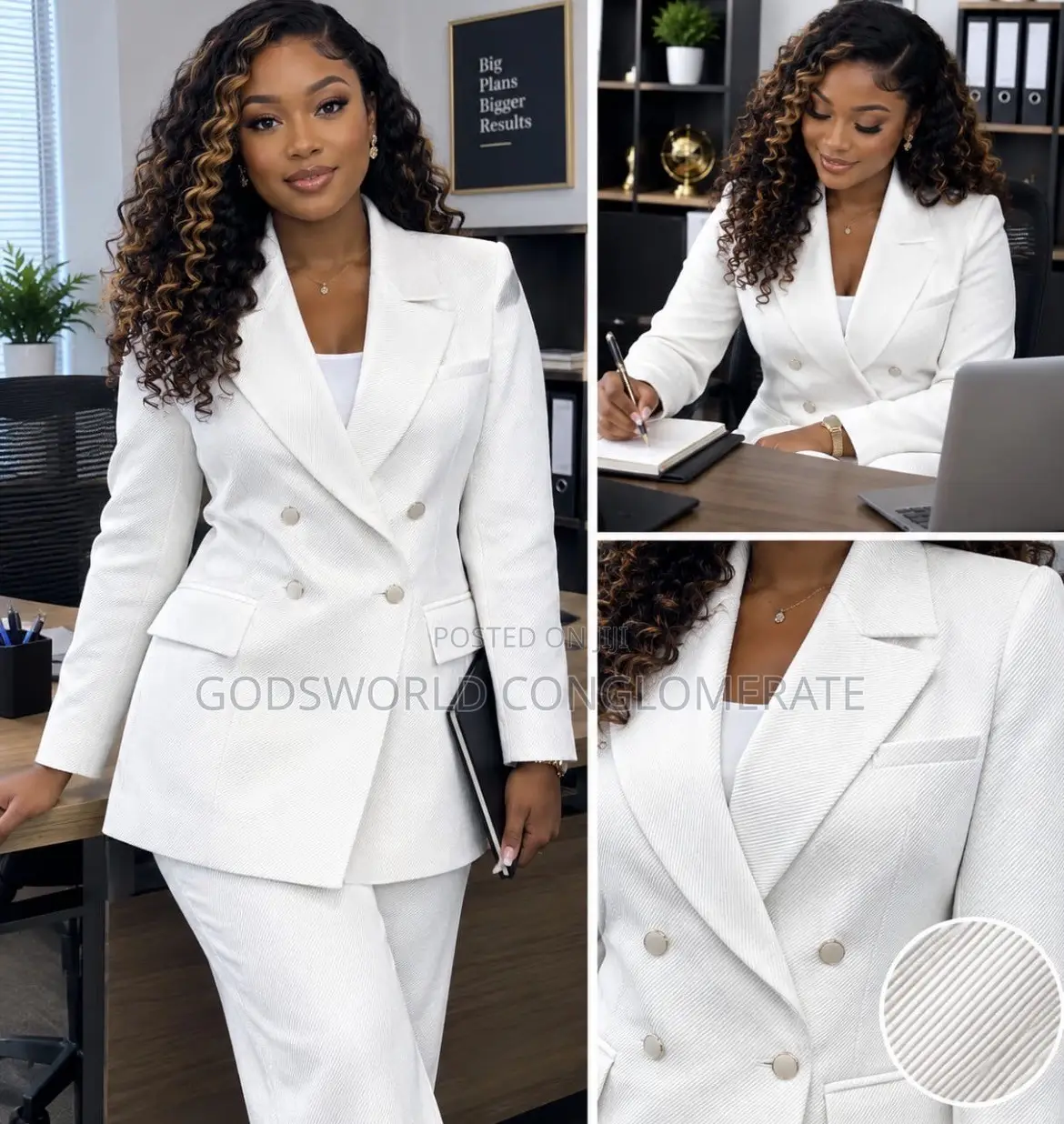Executive White Ladies Suit