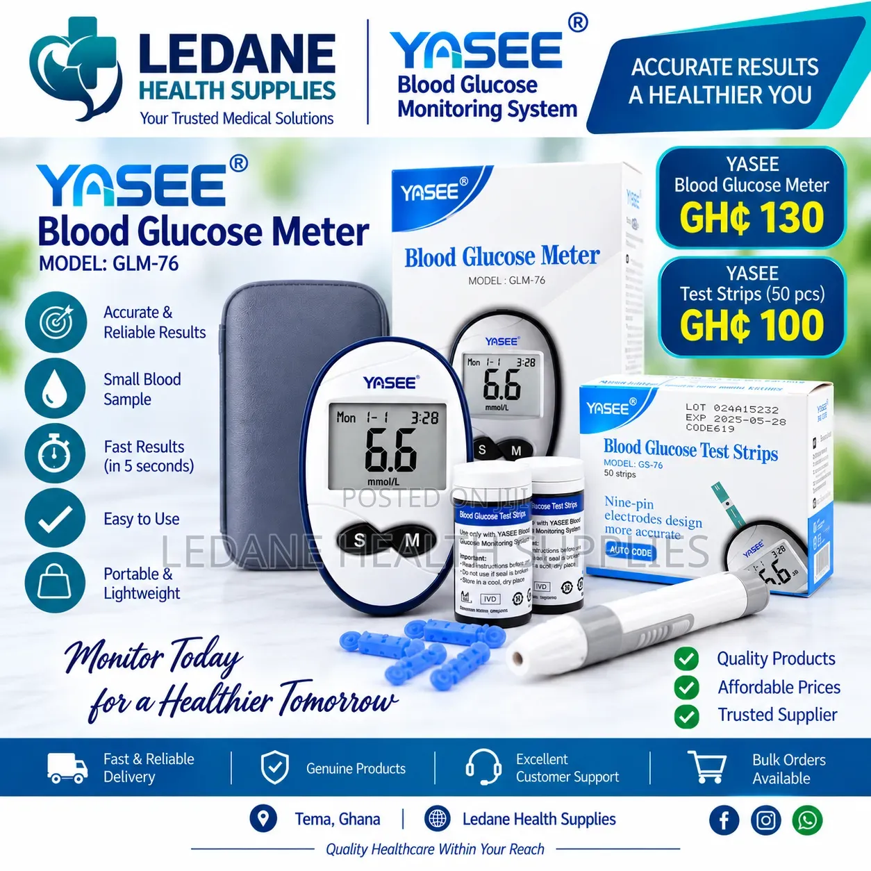 Yasee Glucose Test Strips With Lancet