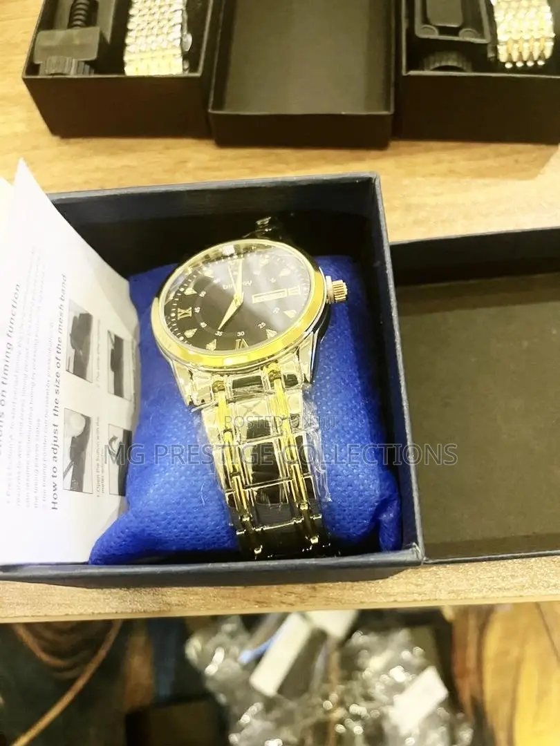 Gold Luxury Men's Stainless Steel Watch (Brand New in Box)