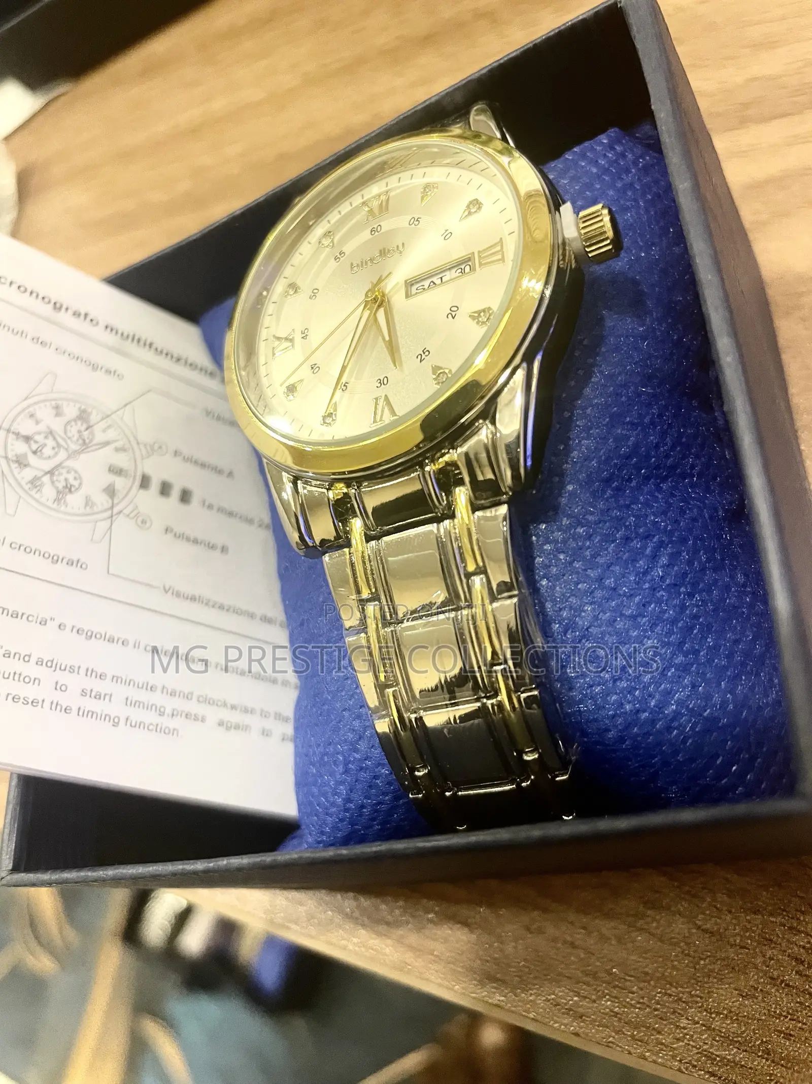 Gold Luxury Men's Stainless Steel Watch (Brand New in Box)