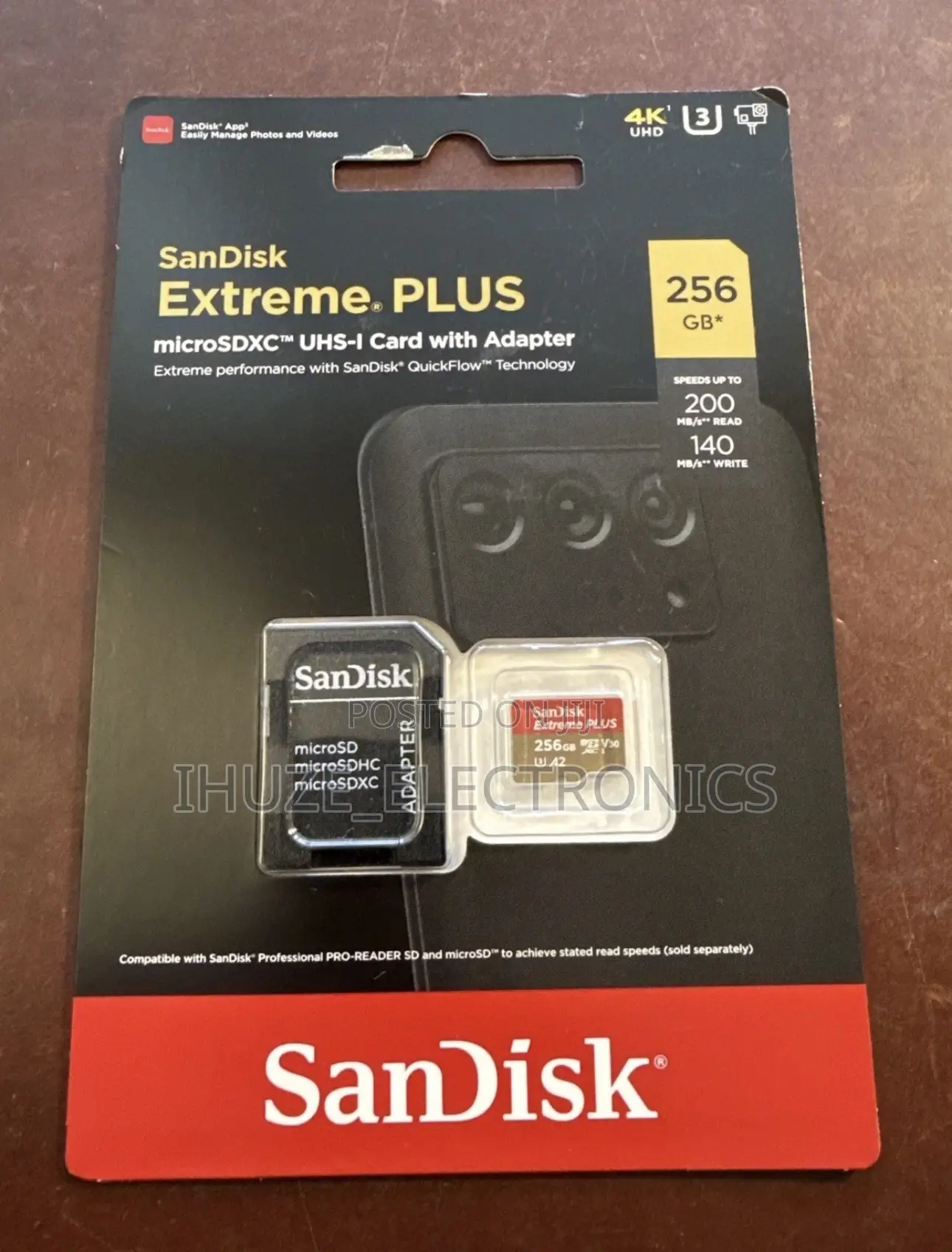 New SanDisk Extreme PLUS 256GB microSDXC UHS-I. R/W Up to 200/140mb/S