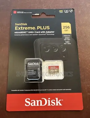 New SanDisk Extreme PLUS 256GB microSDXC UHS-I. R/W Up to 200/140mb/S