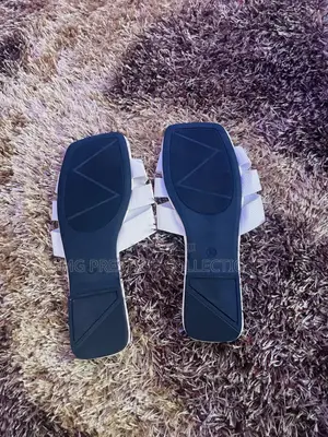 White Hermes-Style H-Strap Flat Sandals