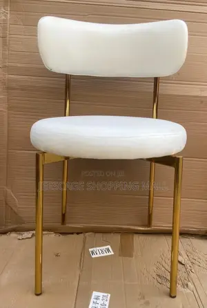 Modern Bouclé Upholstered Dining Chair With Metal Frame