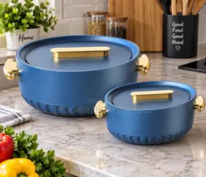 Elegant Cream Gold Insulated Serving Casserole Set