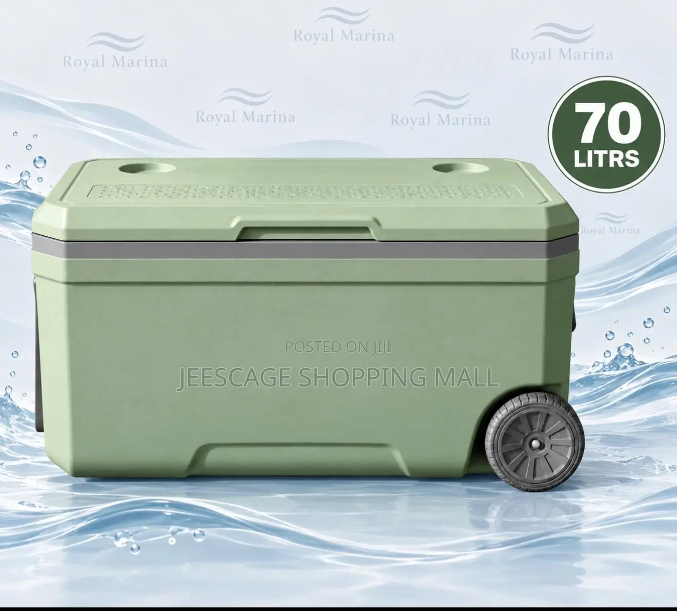 70 Litre Portable Wheeled Cooler With Retractable Handle