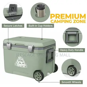 70 Litre Portable Wheeled Cooler With Retractable Handle
