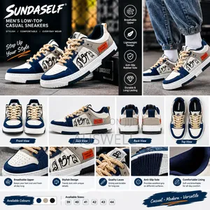 SUNDASELF Men's Graffiti Low-Top Sneakers – Casual Streetwear Shoes