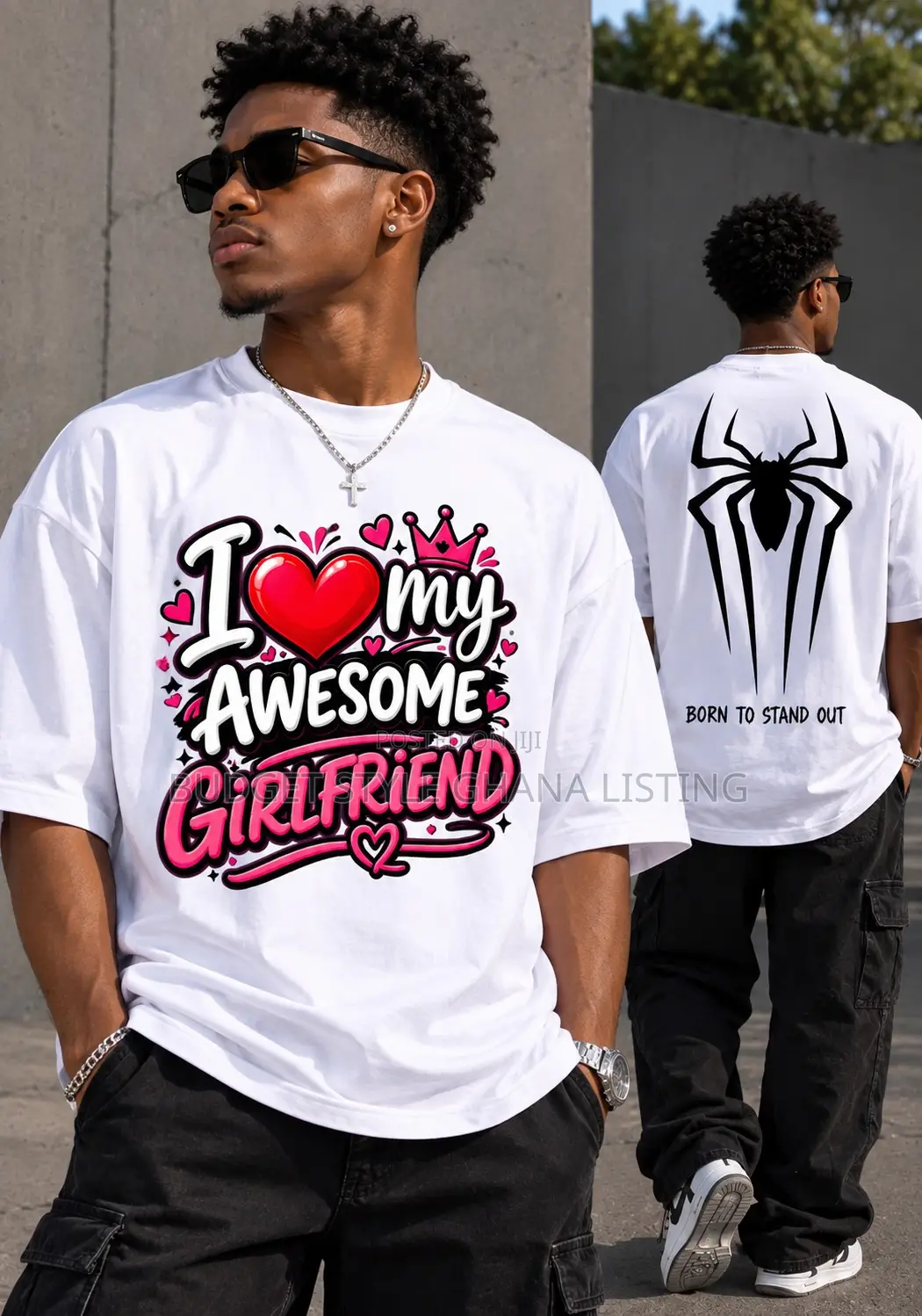 Couple T-Shirt - White Normal Fit Couple Shirt - Brand New 100% Cotton
