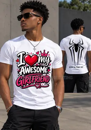Couple T-Shirt - White Normal Fit Couple Shirt - Brand New 100% Cotton