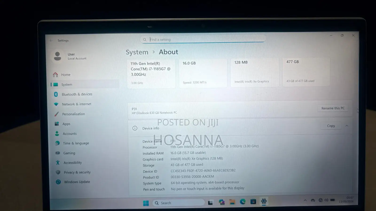 Laptop HP EliteBook 830 G8 16GB Intel Core i7 SSD 512GB