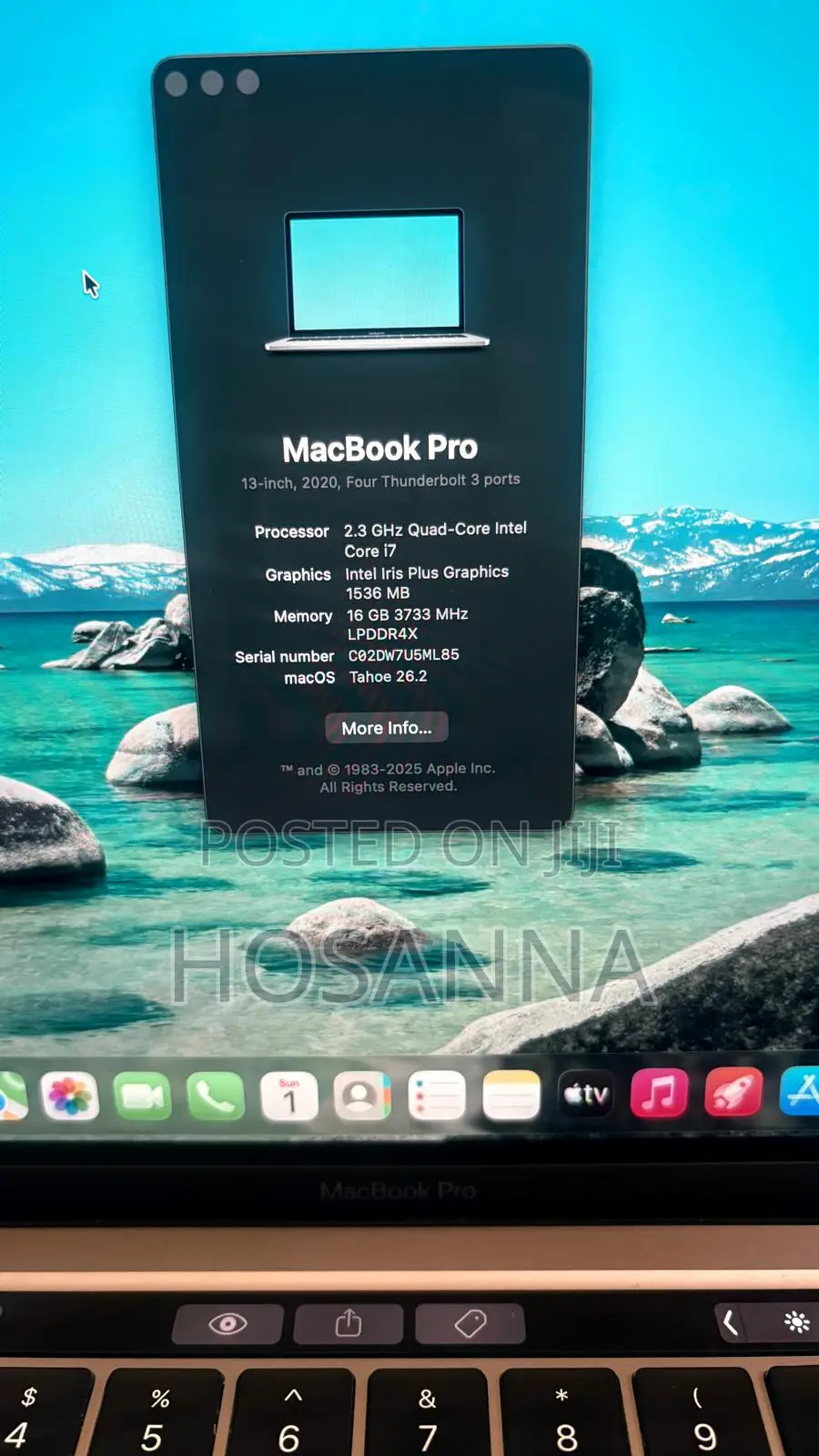 Laptop Apple MacBook Pro 2020 16GB Intel Core i7 SSD 500GB