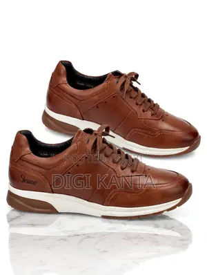 Original SLOANE Men's Brown Leather Casual Lace-Up Shoes - Size 42