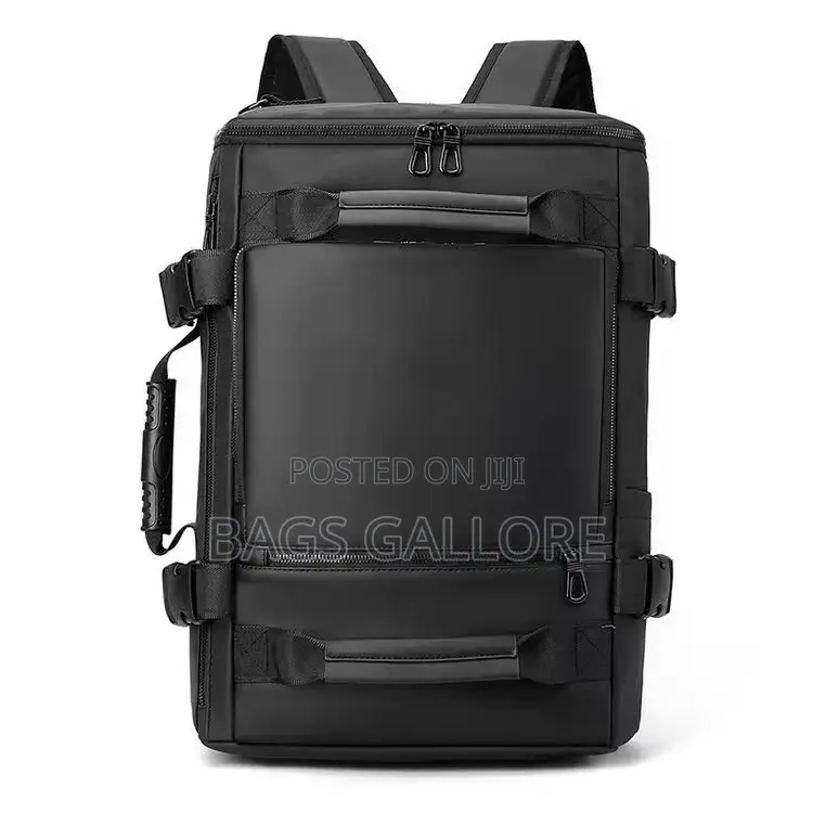 Black Leather Big Backpack