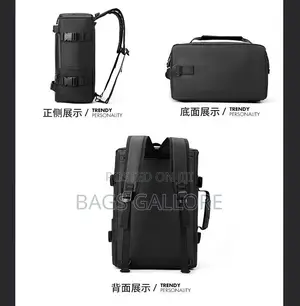 Black Leather Big Backpack