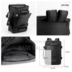 Black Leather Big Backpack