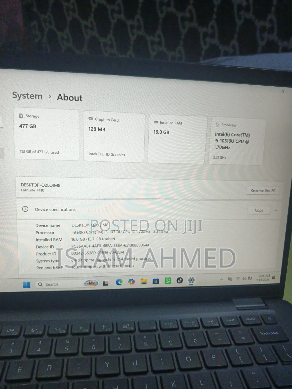 Laptop Dell Latitude 7410 16GB Intel Core i5 SSD 512GB