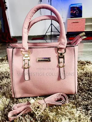 Elegant Blush Pink Top-Handle Satchel Bag With Strap