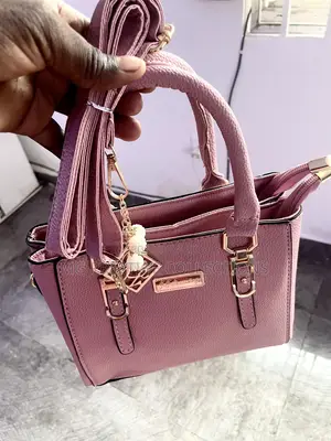 Elegant Blush Pink Top-Handle Satchel Bag With Strap