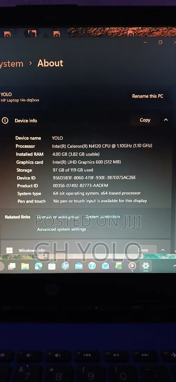 Laptop HP 14S 4GB Intel Celeron eMMC 128GB