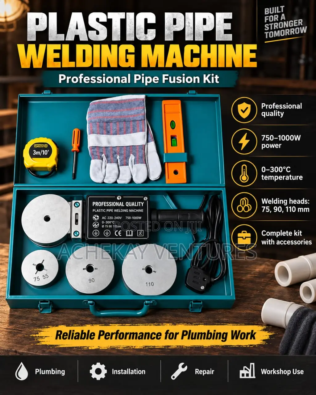 110mm PPR Pipe Welding Machine – Complete Kit