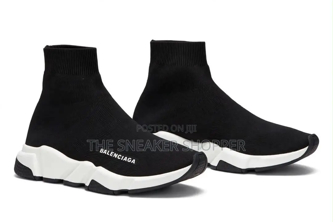 Balenciaga Speed Sock - Black With White Sole