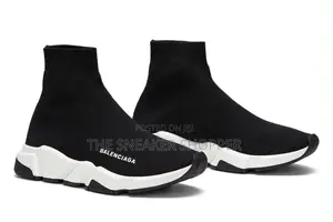 Balenciaga Speed Sock - Black With White Sole