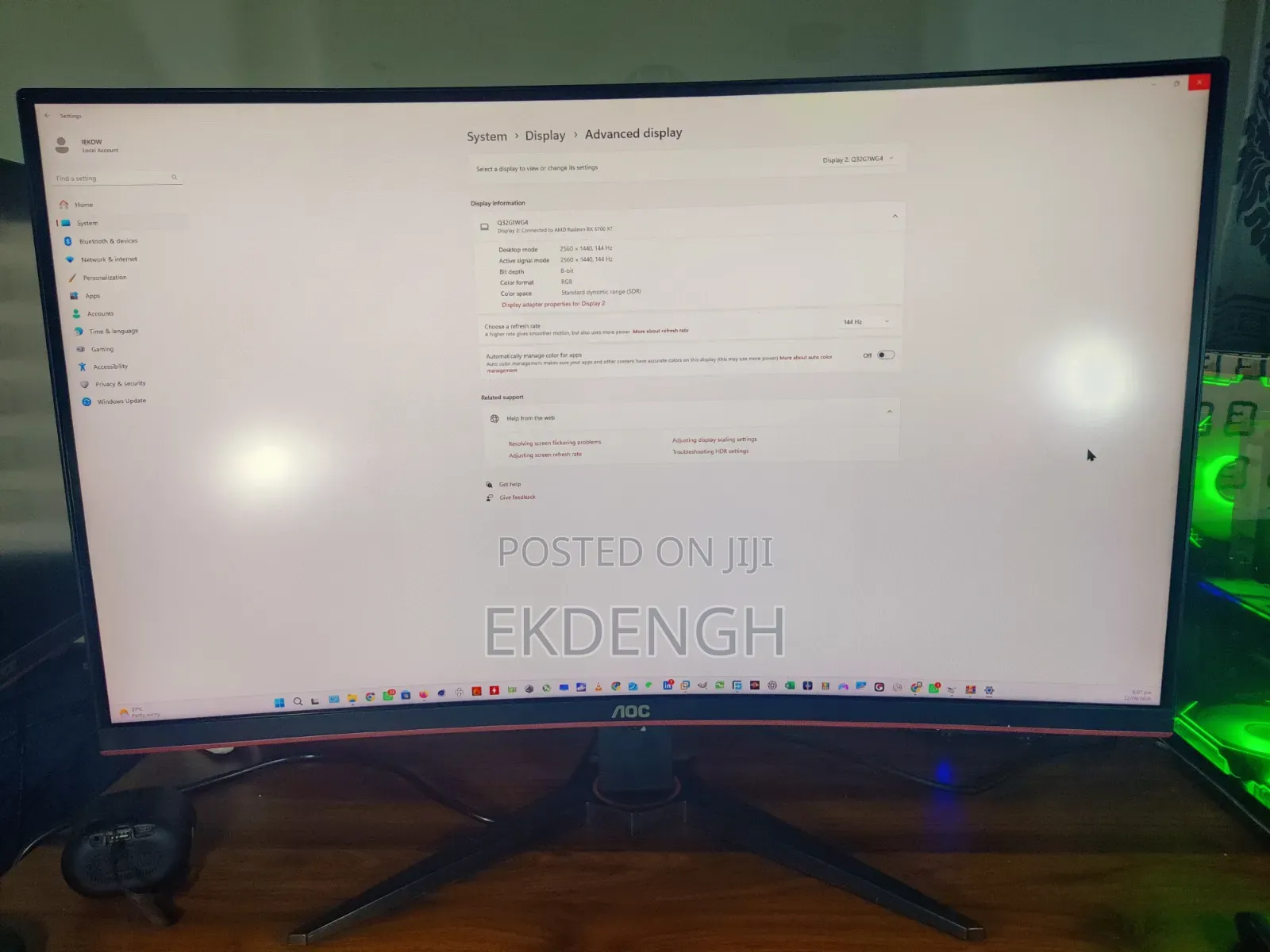 AOC CQ32G1 | 31.5" Curved QHD Display | 2560×1440 144Hz VA 1ms RT