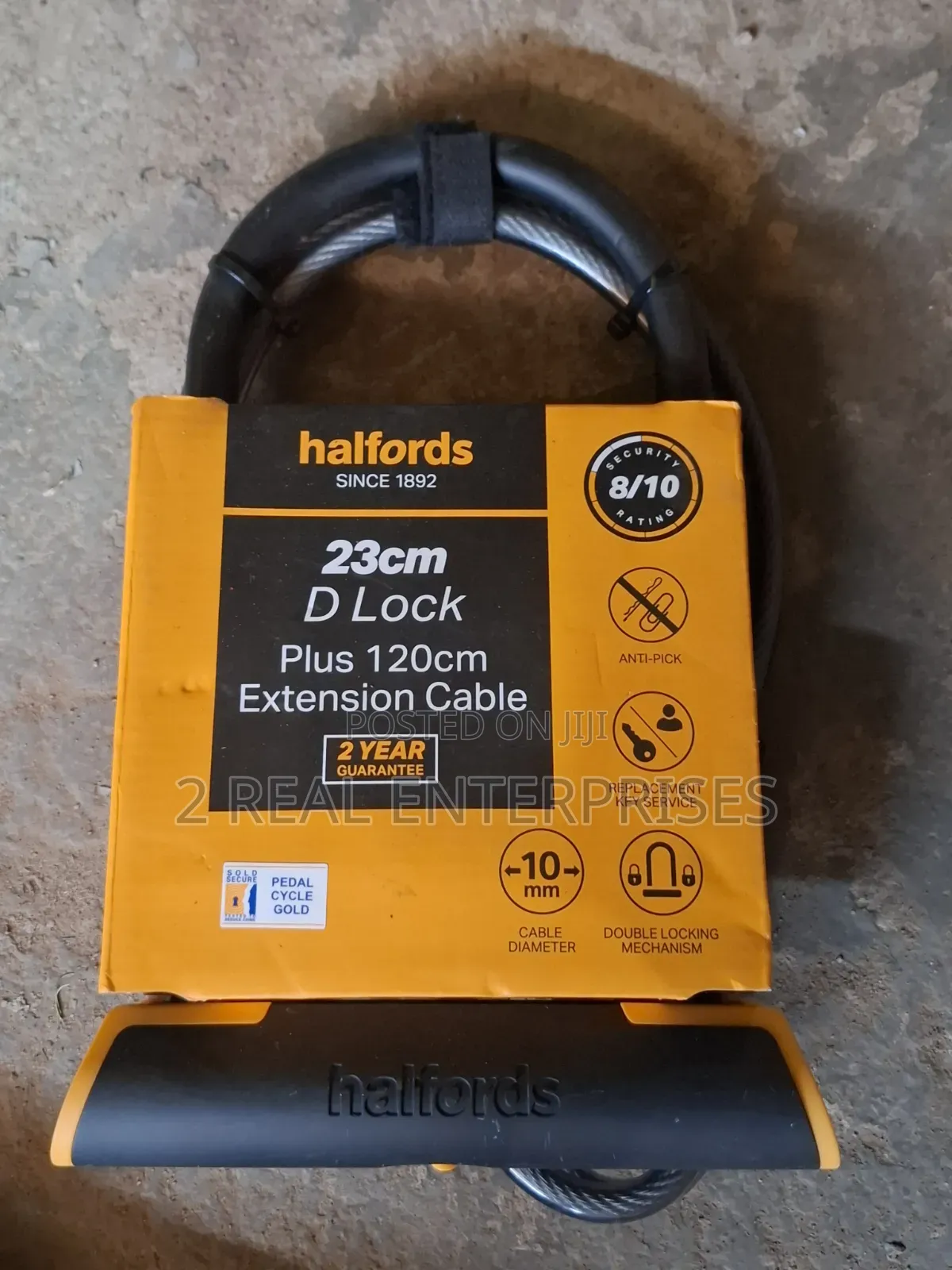 Halfords 23cm D Lock Plus 120cm Extension Cable