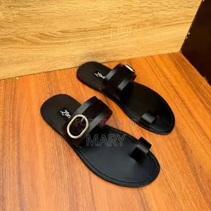 Trendy Black Leather Slipper