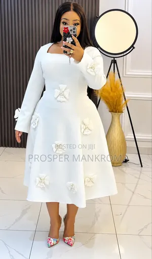 Ladies Dress White Floral
