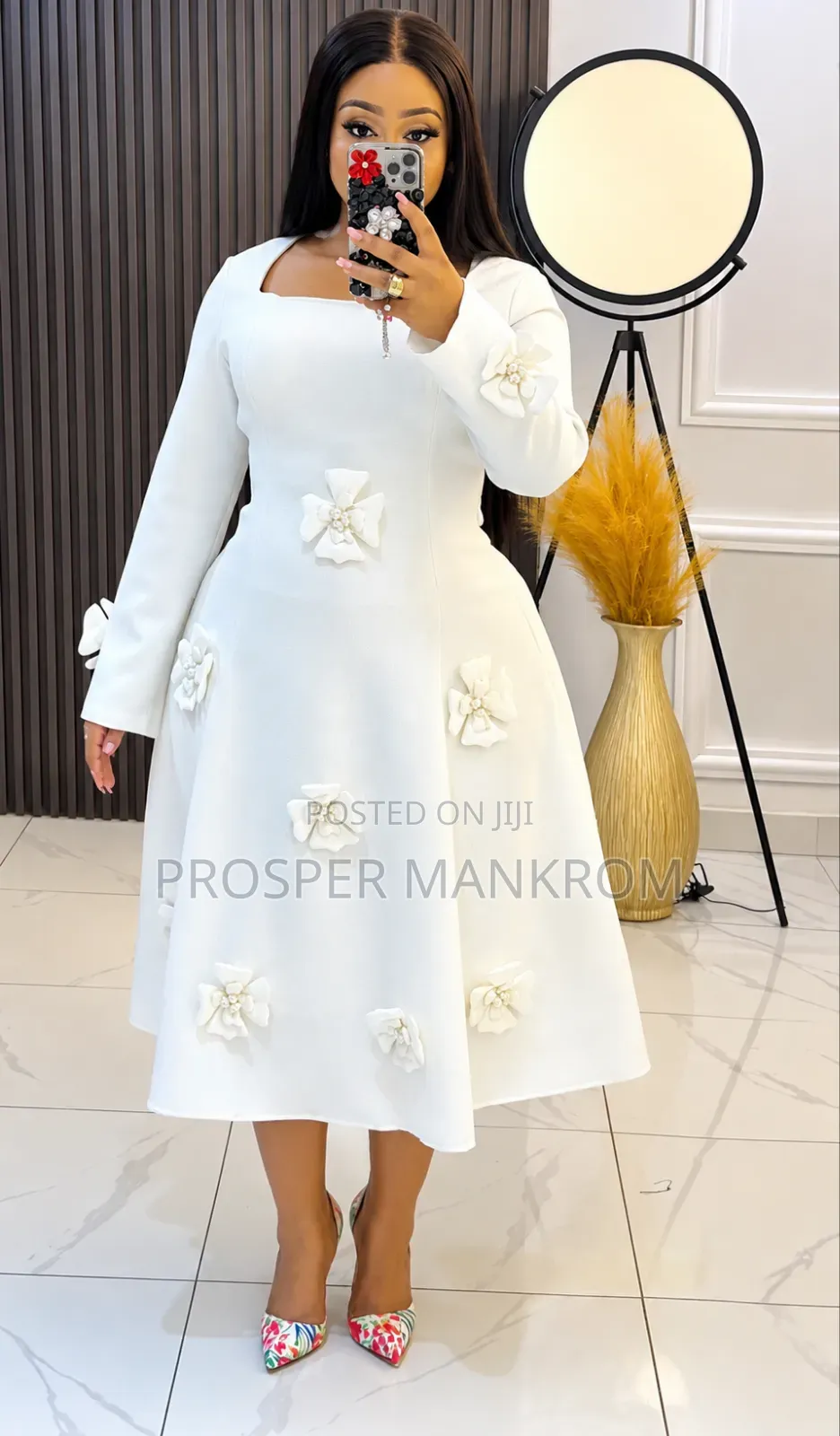 Ladies Dress White Floral