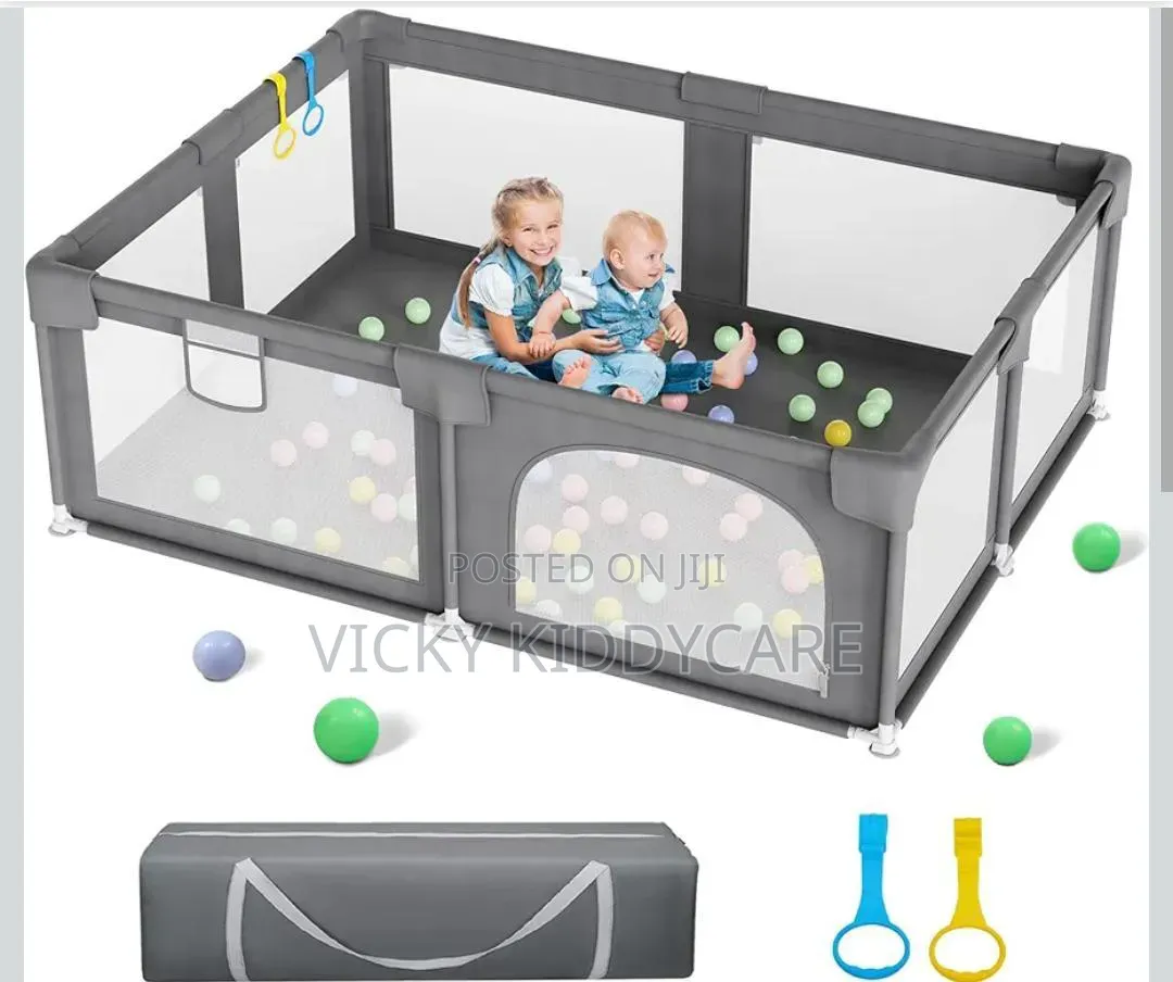 180 by 200 Folding Playpen Yard for Kids With Balls