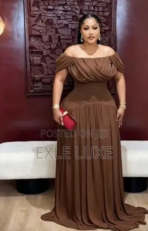 Chocolate Brown Quinn Draped Maxi Dress