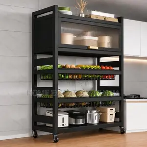 Kitchen Storage Rack With Cabinet, Kitchen Pantry Storage Shelf