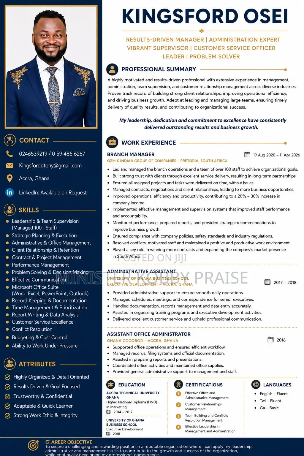 Clerical Administrative CV