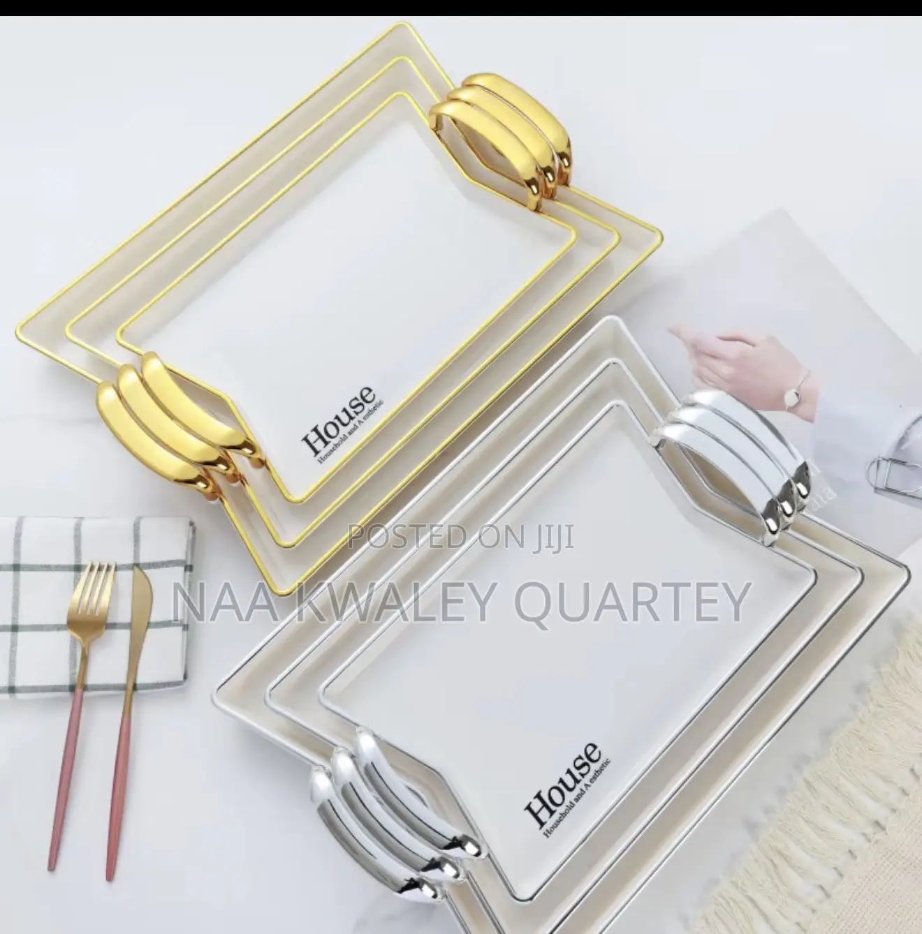 3pcs Plastic Serving Trays
