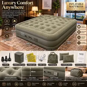 Premium Inflatable Double Size Air Mattres With Automatic Inbuilt Pump