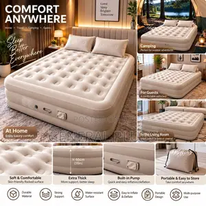 Comfortable Double Size Inflatable Air Mattress With an Inbuilt Pump