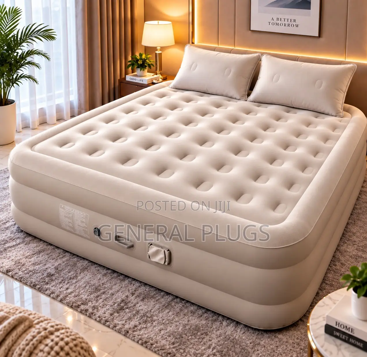 Comfortable Double Size Inflatable Air Mattress With an Inbuilt Pump