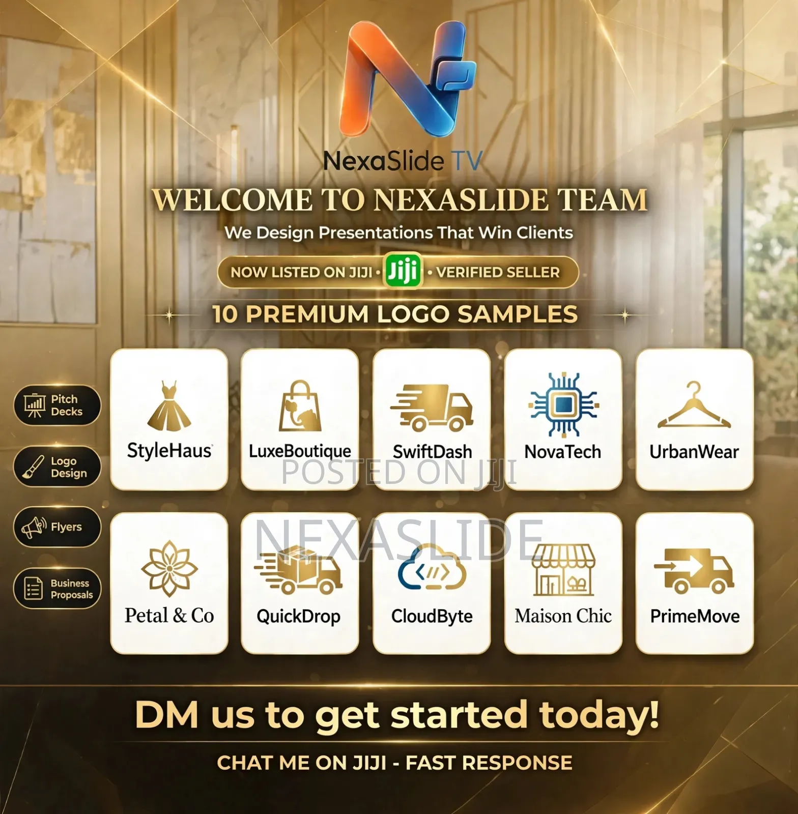 Logo Design, Pitch Decks Flyers - NexaSlide