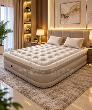 Portable Inflatable Double Size Air Mattress With an Inbuilt Pump