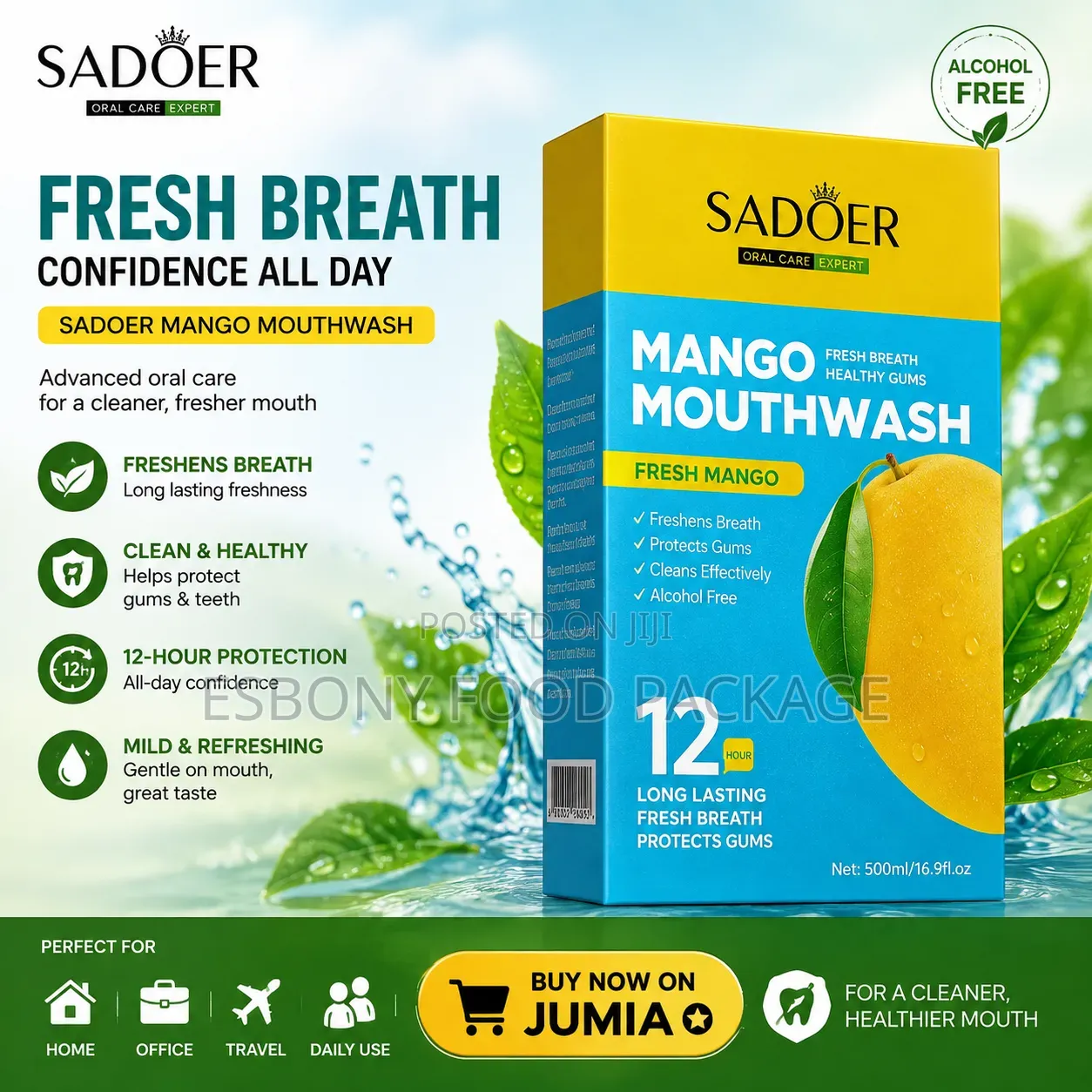Assorted Mouthwash (Mint, Lemon, Coconut, Mango, Green Tea)
