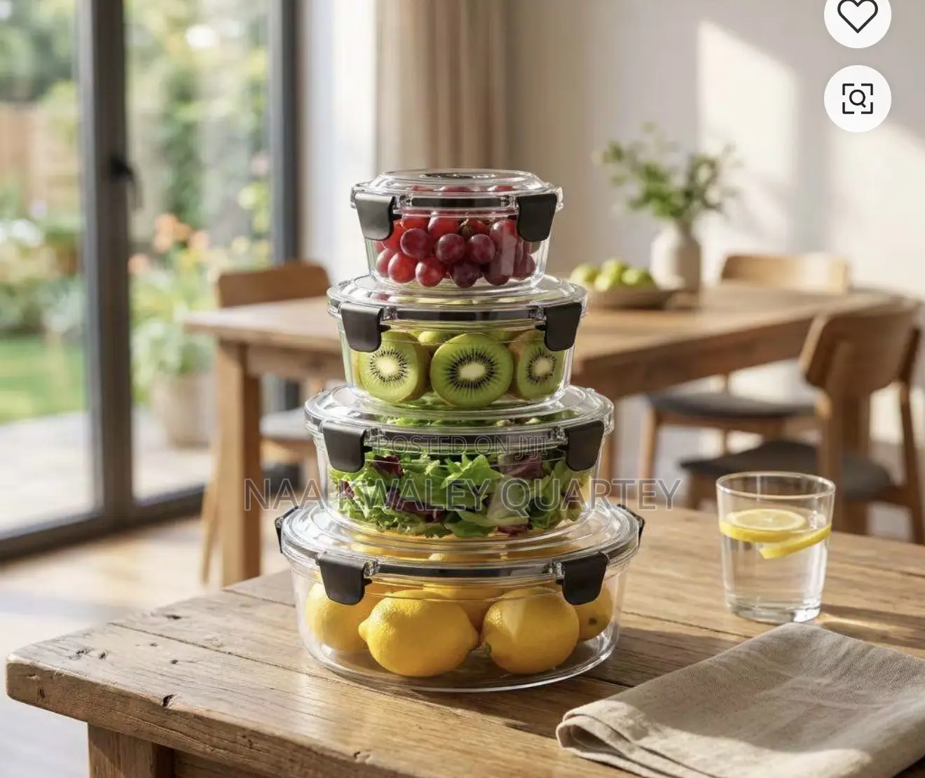 4pcs Acrylic Food Storage Bowls