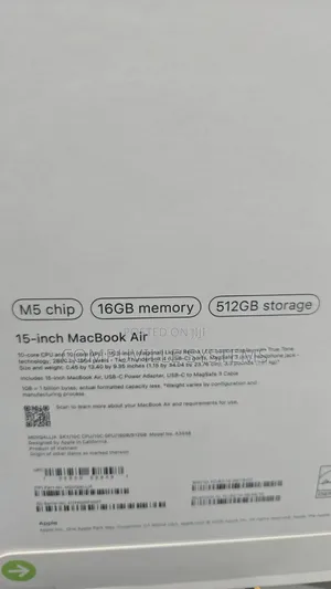 New Laptop Apple MacBook Air 16GB Apple M5 SSD 512GB