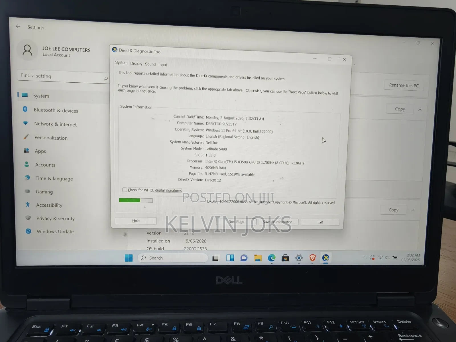 Laptop Dell Latitude 14 5480 8GB Intel Core i5 SSD 256GB
