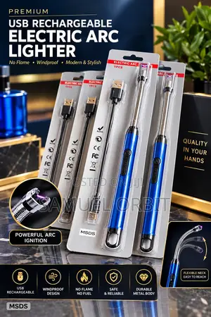 USB Rechargeable Electric Arc Lighter – Windproof Flameless