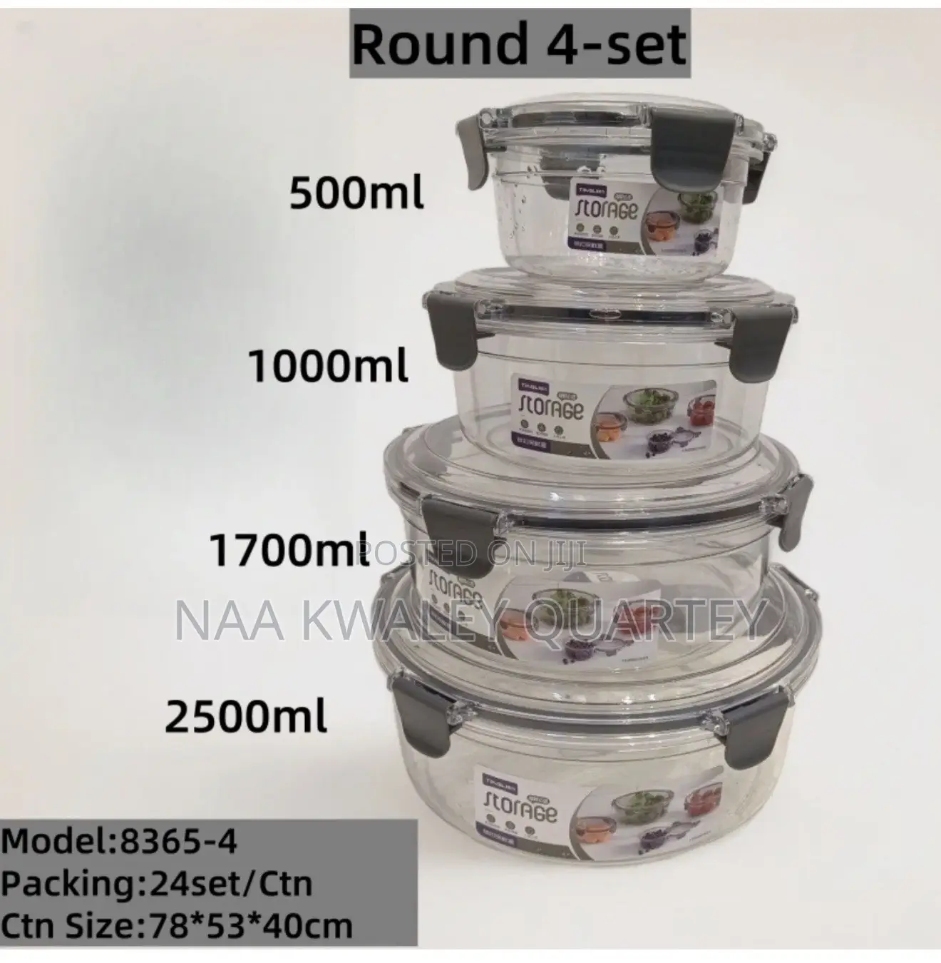 4pcs Acrylic Food Storage Bowls