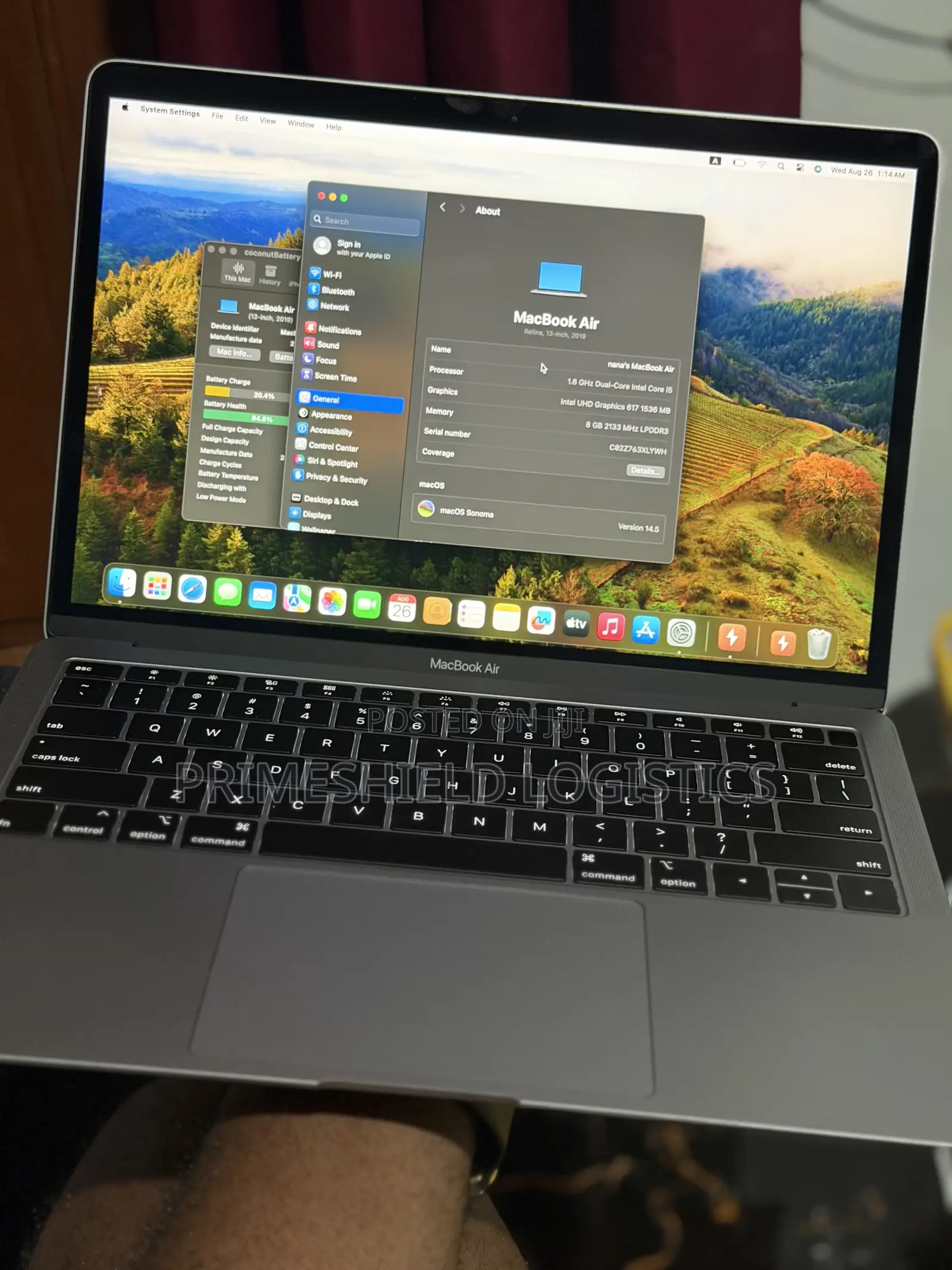 Laptop Apple MacBook Air 2019 8GB Intel Core i5 HDD 256GB